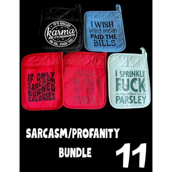 Snarky Quotes Pot Holders - Brand New - Great Gift - Vendor Show Filler - Picture 1 of 1